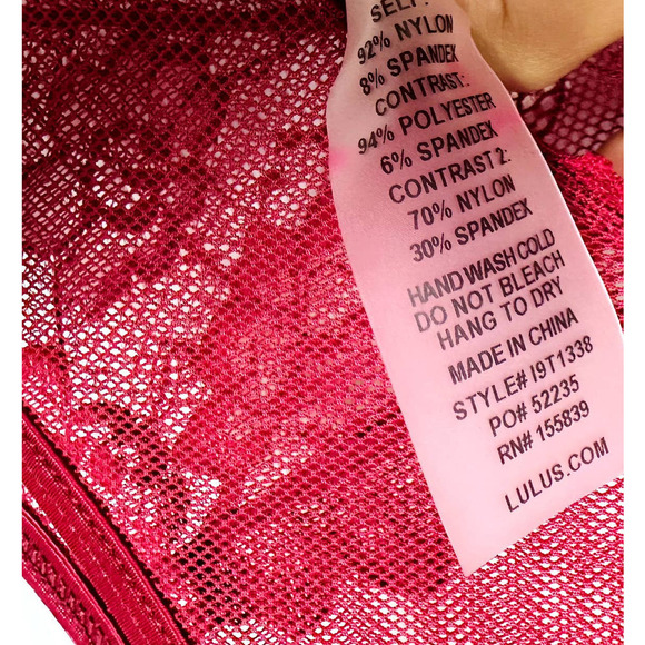 Lulus NWT Under Your Spell Sheer Lace Sleeveless Intimate Bodysuit Red Sz Small - Picture 8 of 8